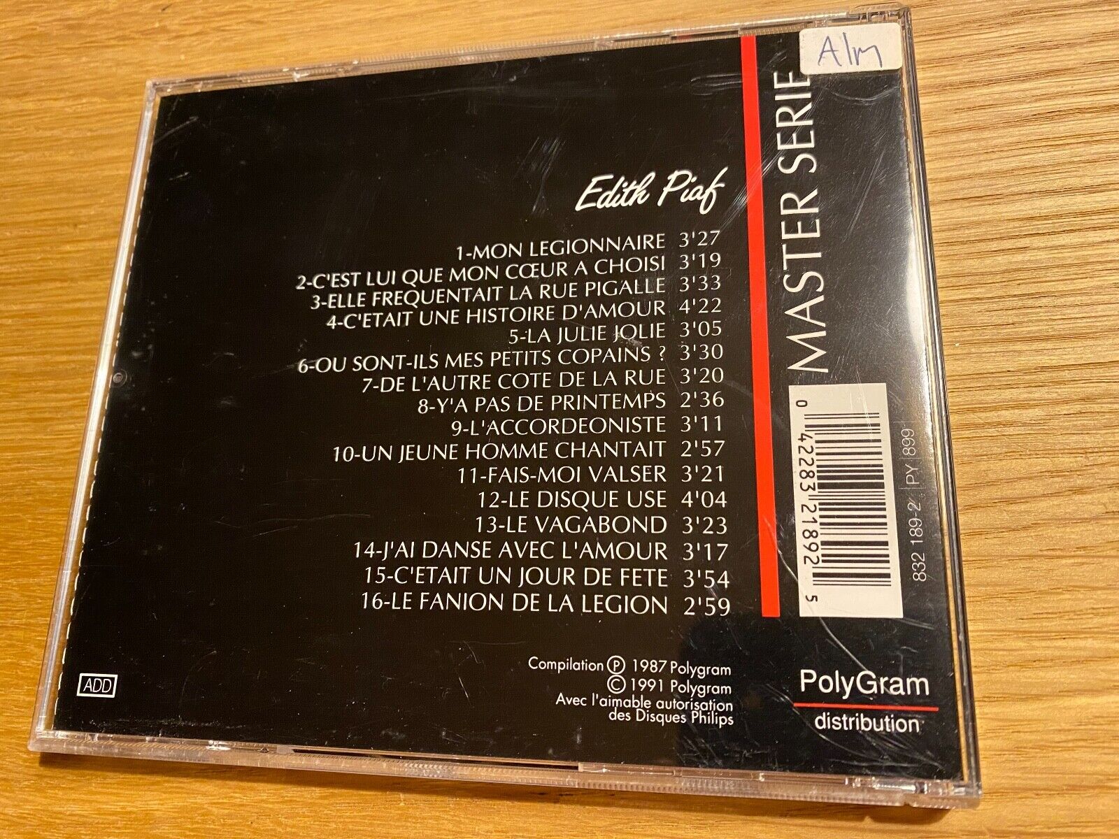 EDITH PIAF "MASTER SERIE" 1991 CD ALBUM 16 TRACKS POLYGRAM FRENCH PRESS SACEM CD