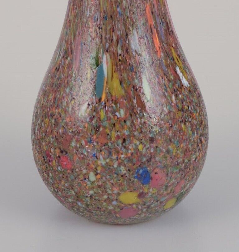 Murano Italy Large slender-necked millefiori art glass vase