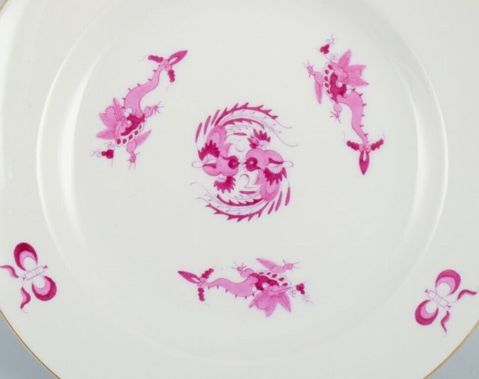 Meissen Germany Rich Court Dragon Set of six plates in purple