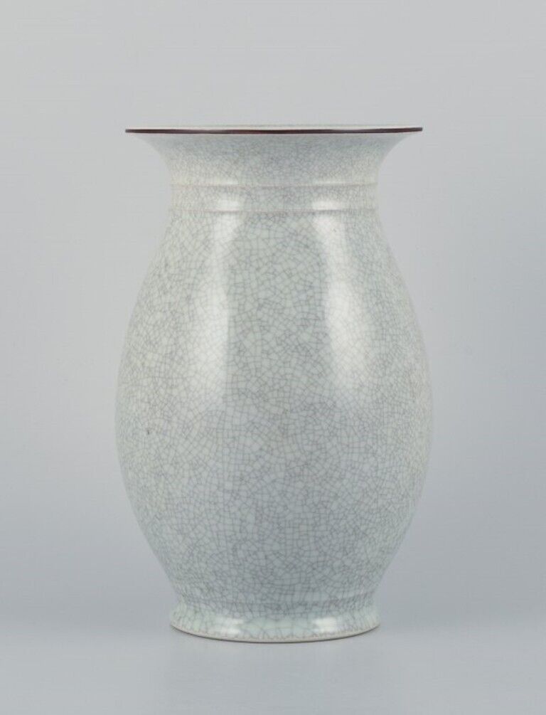 Royal Copenhagen large porcelain vase in a classic design with crackle glaze