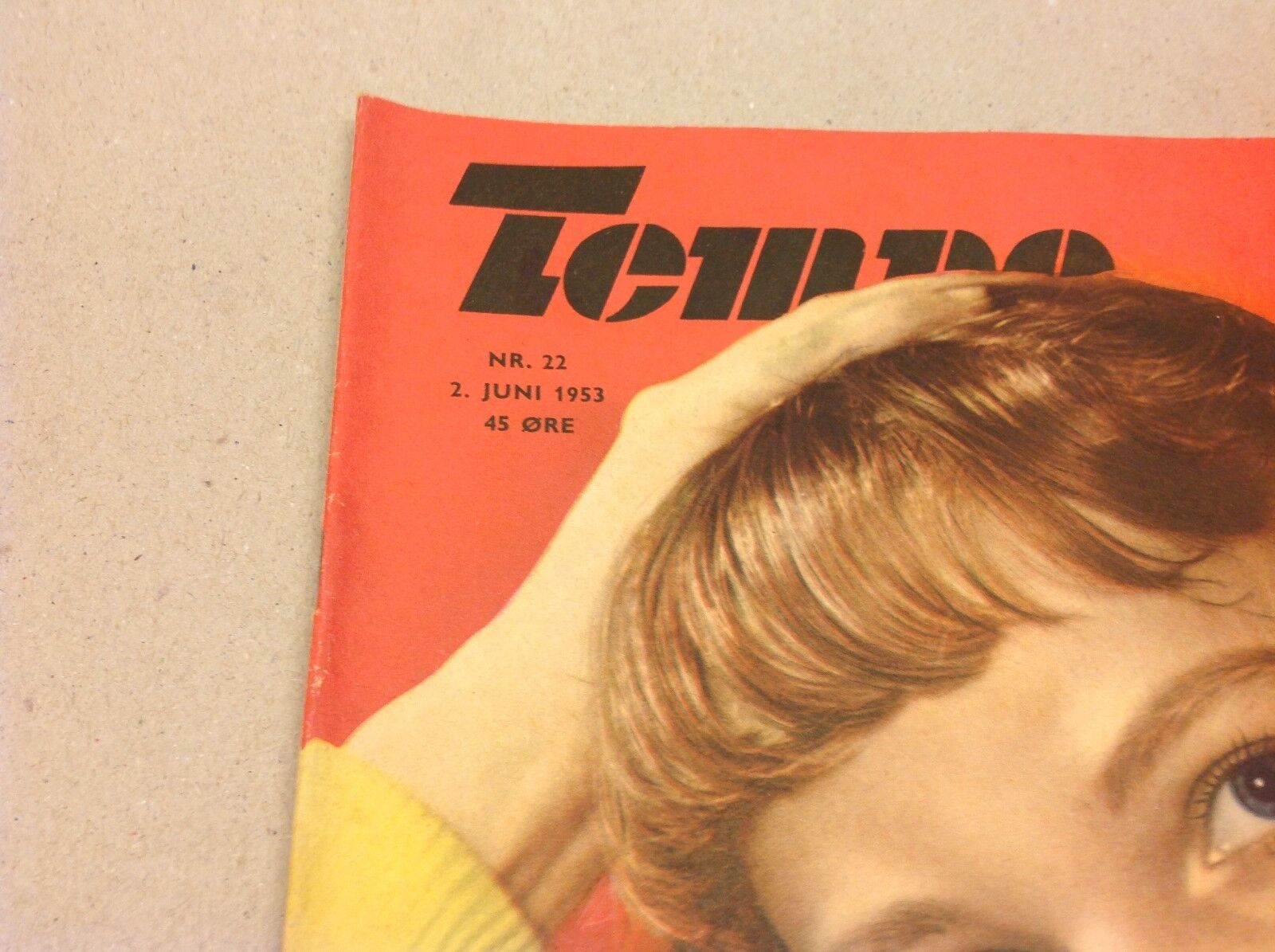 Pia Skoglund Sweden on Front Cover Original Vintage Danish Magazine "Tempo" 1953