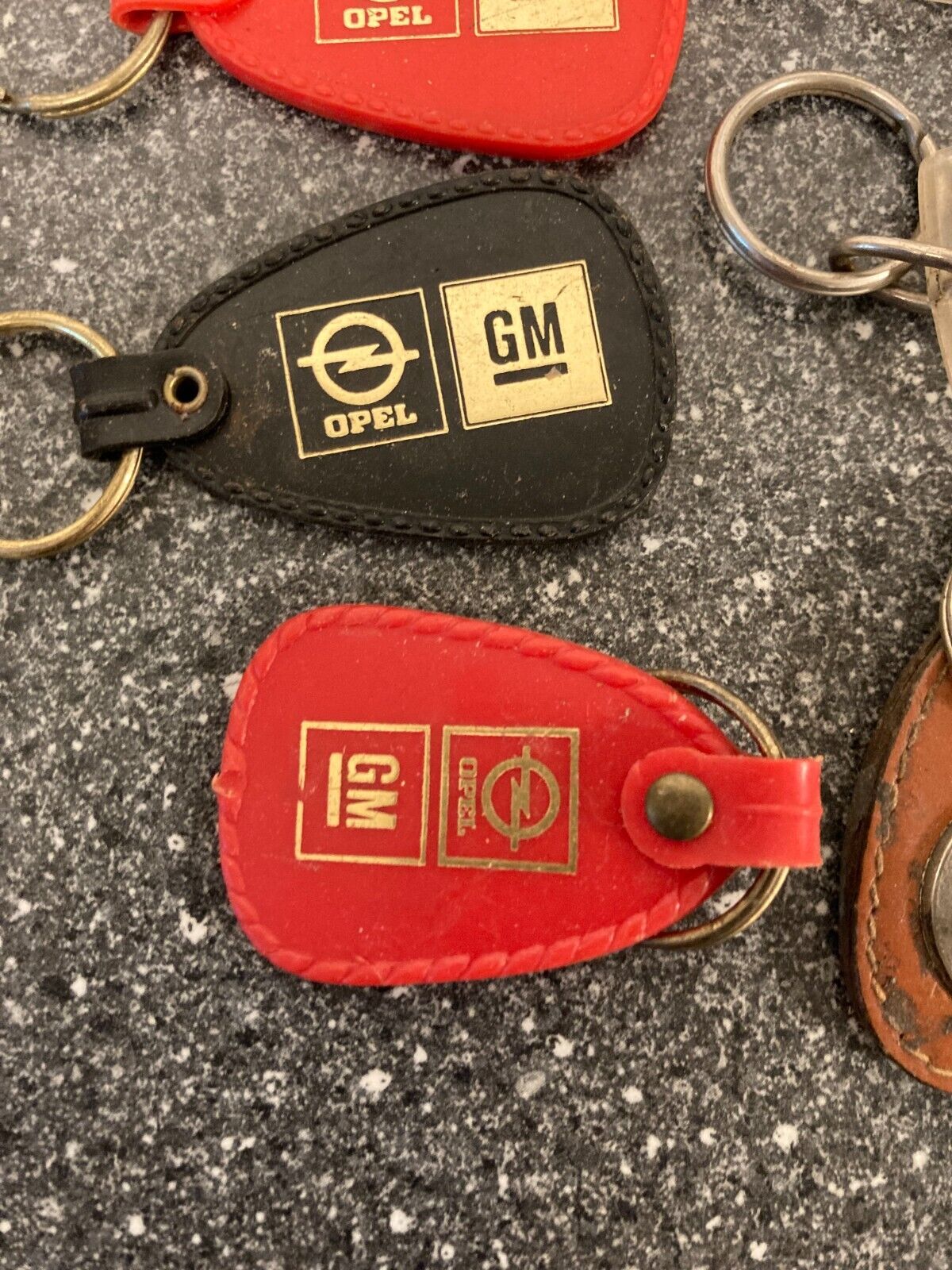 Lot of 5 Vintage Opel Keychains - 1980s Classic Car Memorabilia from Denmark