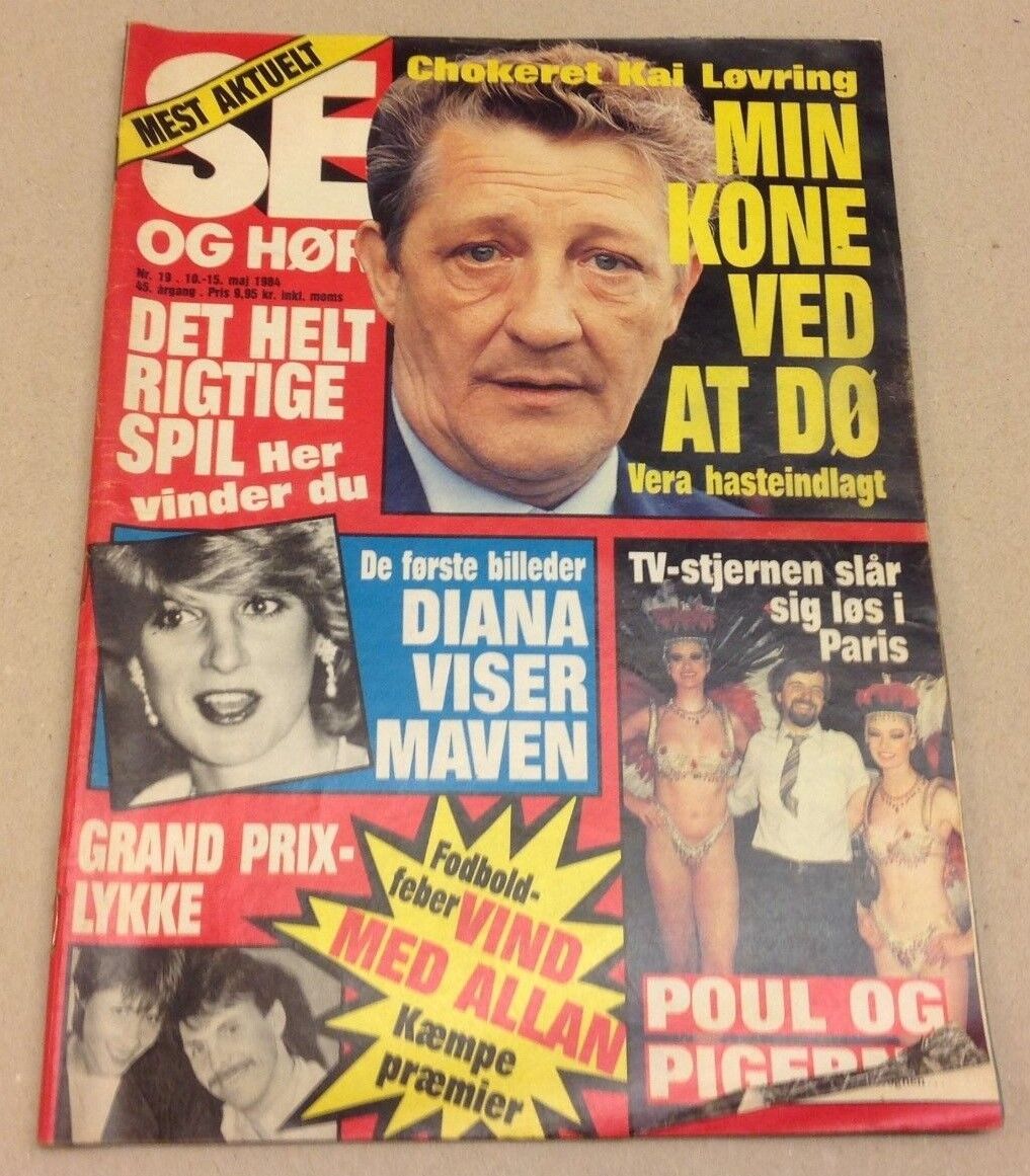 Princess Diana Lady Di Prince Charles Vintage Danish Magazine 1984 "Se og Hoer"