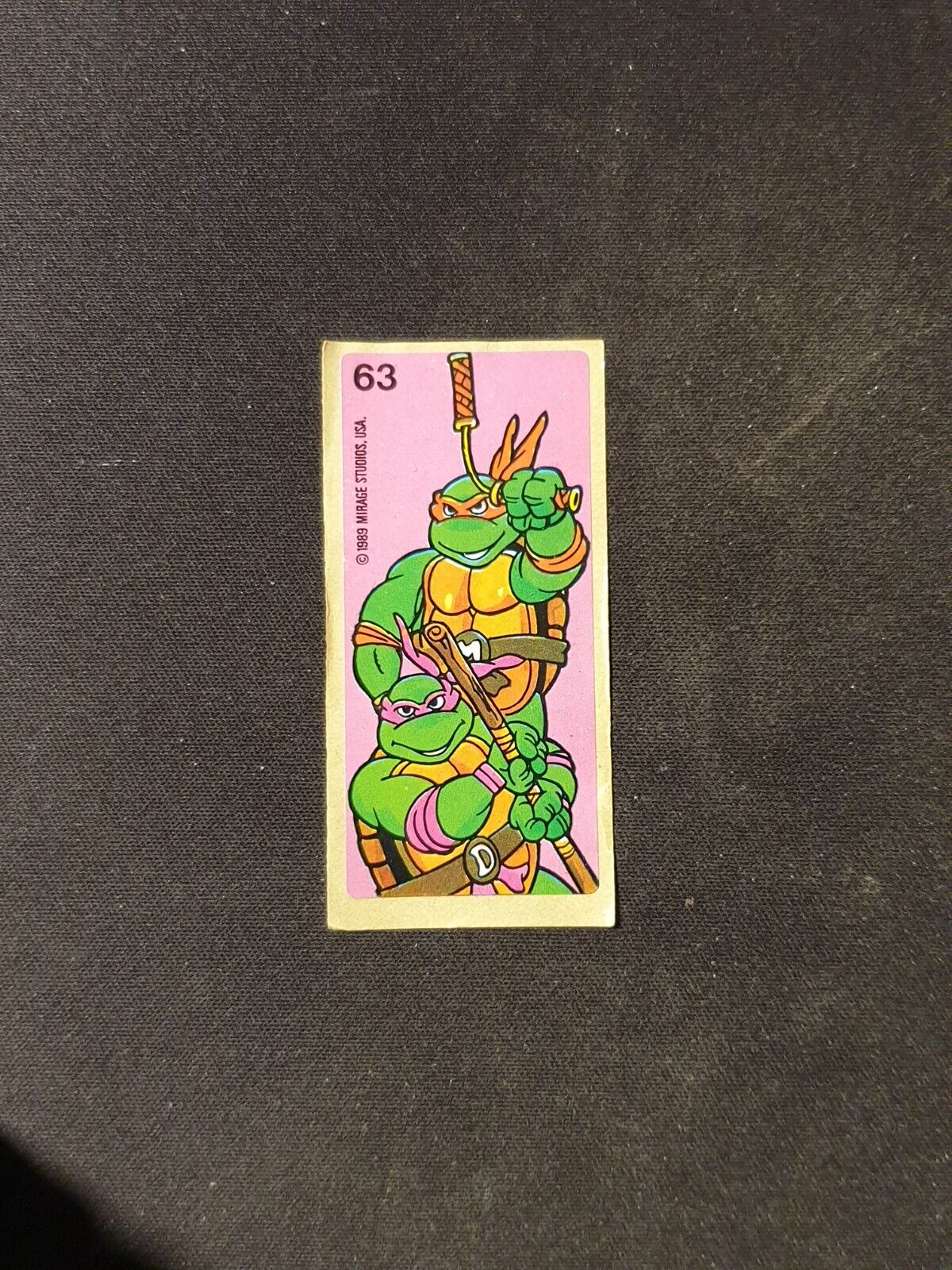 1989 TEENAGE MUTANT NINJA TURTLES Mirage Studios BUBBLE GUM Sticker No 63