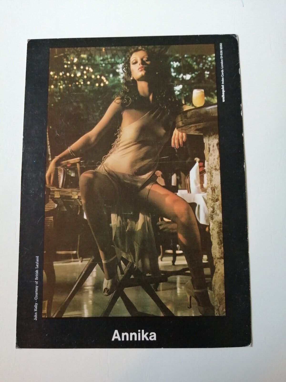 Vintage  Swedish model comp card from 1970s/1980sAnnika