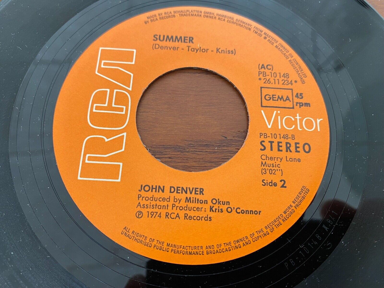 JOHN DENVER "SWEET SURRENDER / SUMMER" 1974 RCA VICTOR RECORDS GERMAN PRESS GEMA