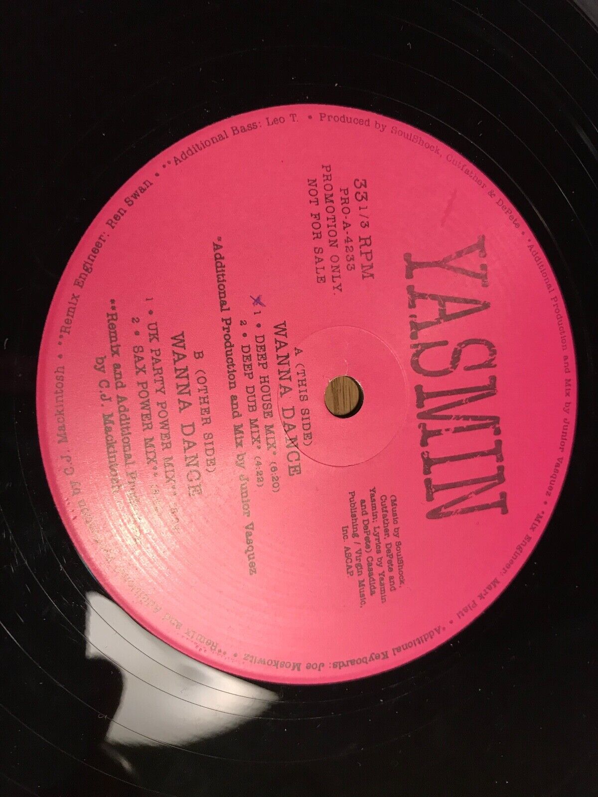 YASMIN "WANNA DANCE" US REMIXES 4 REMIXES 33 RPM PROMOTION ONLY NOT FOR SALE 12"