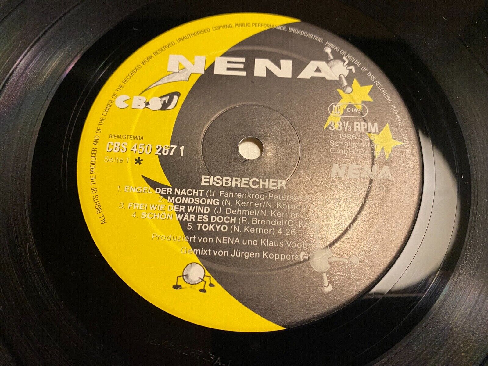 NENA "EISBRECHER" 1986 10 TRACK VINYL LP CBS RECORDS INNERSLEEVE DUTCH PRESSING*