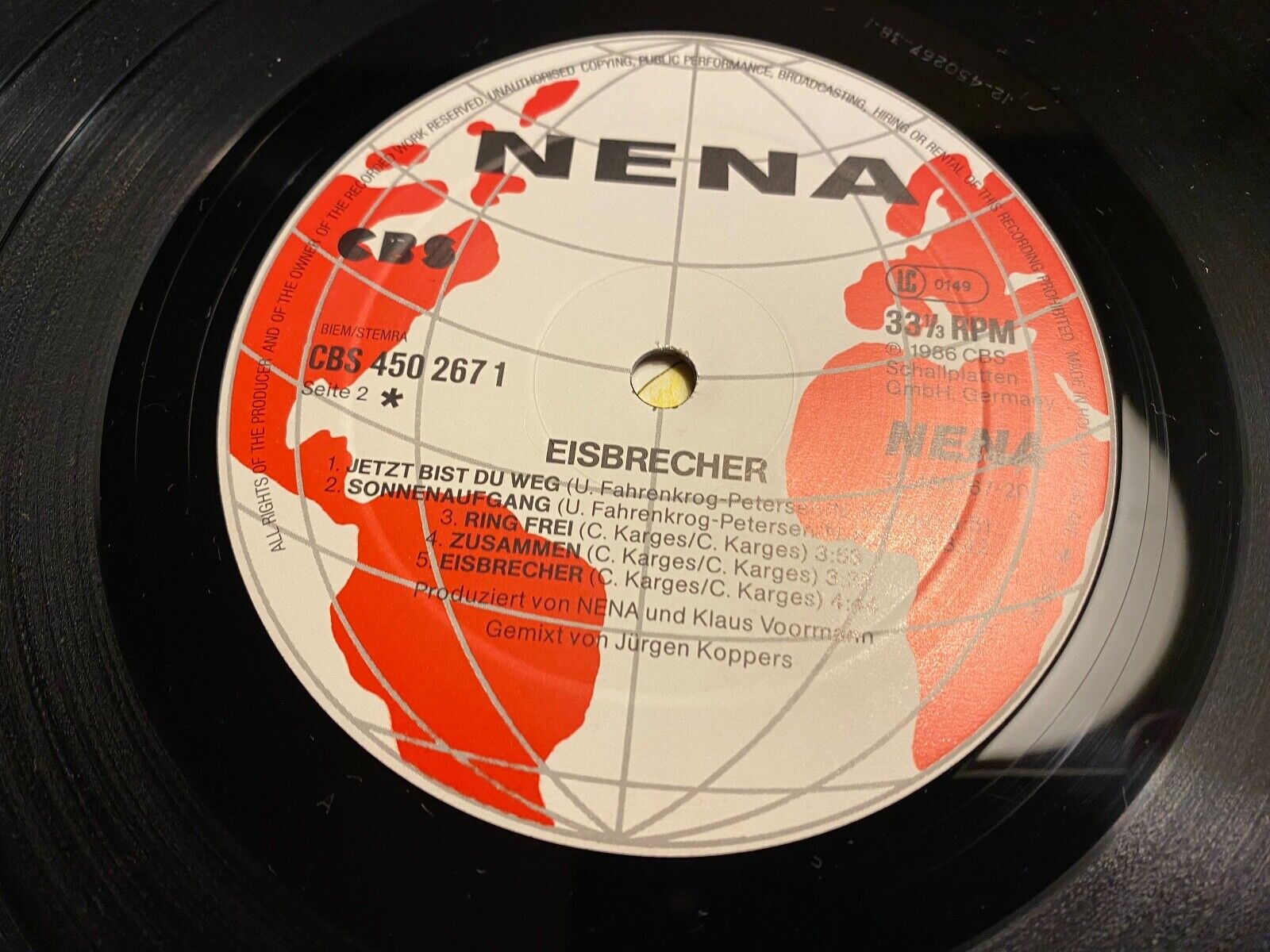 NENA "EISBRECHER" 1986 10 TRACK VINYL LP CBS RECORDS INNERSLEEVE DUTCH PRESSING*