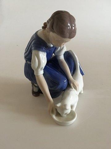 Bing  Grondahl Figurine Girl with Cat No 1745