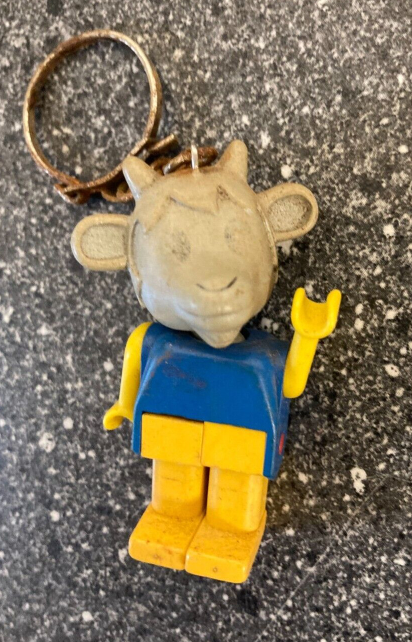 Vintage LEGO Fabuland Goat Keychain - Rare Collectible Danish Key Ring