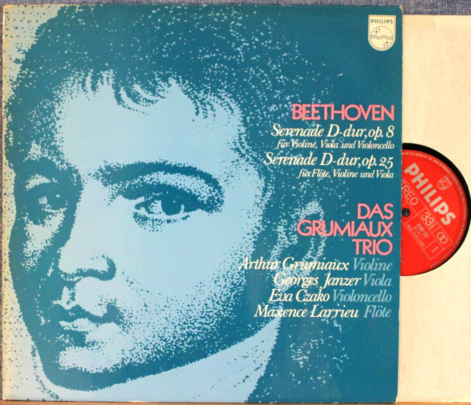 Grumiaux Trio Beethoven (Serenades op 8 + 25) Philips 6500 167 NM