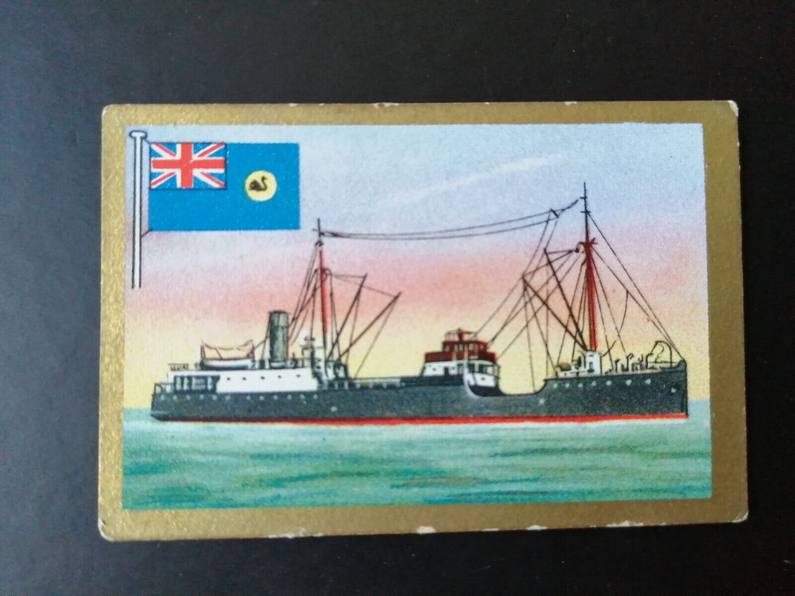 German SABA tobacco ship trading card 1931-33No 81 "Kybra" Australia