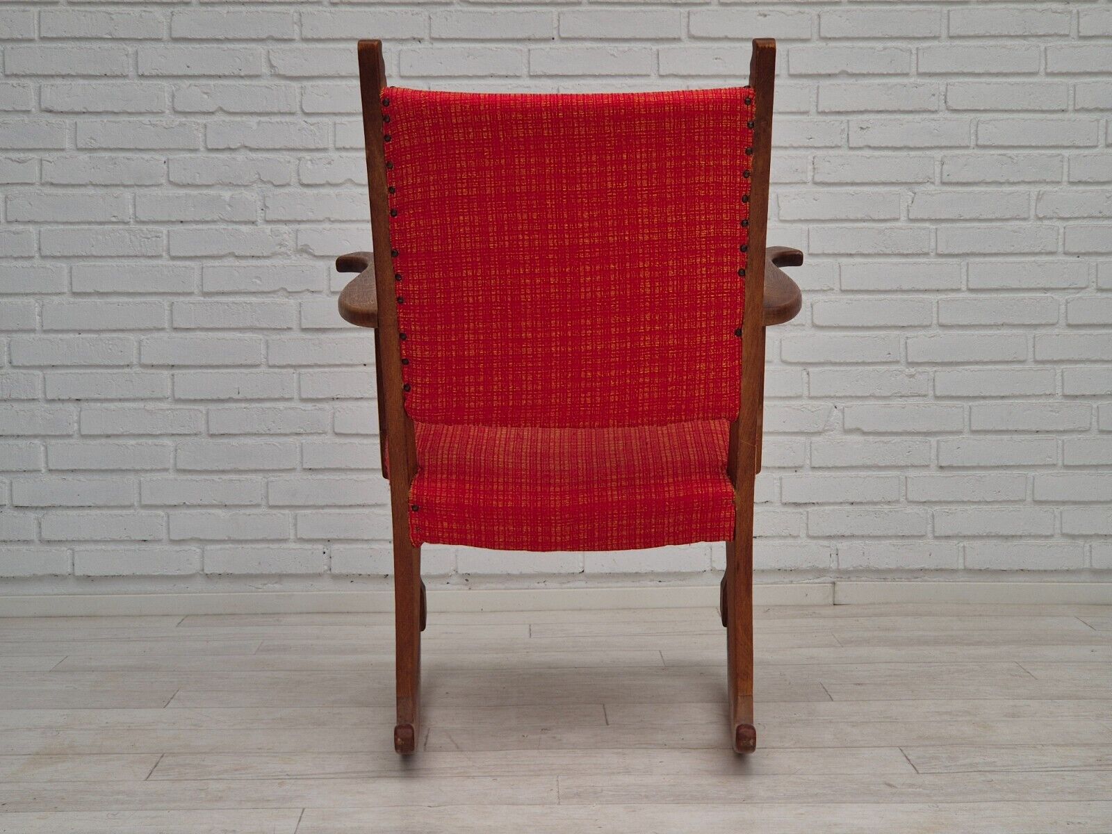 1960s Danish rocking chair original good condition solid oak wood