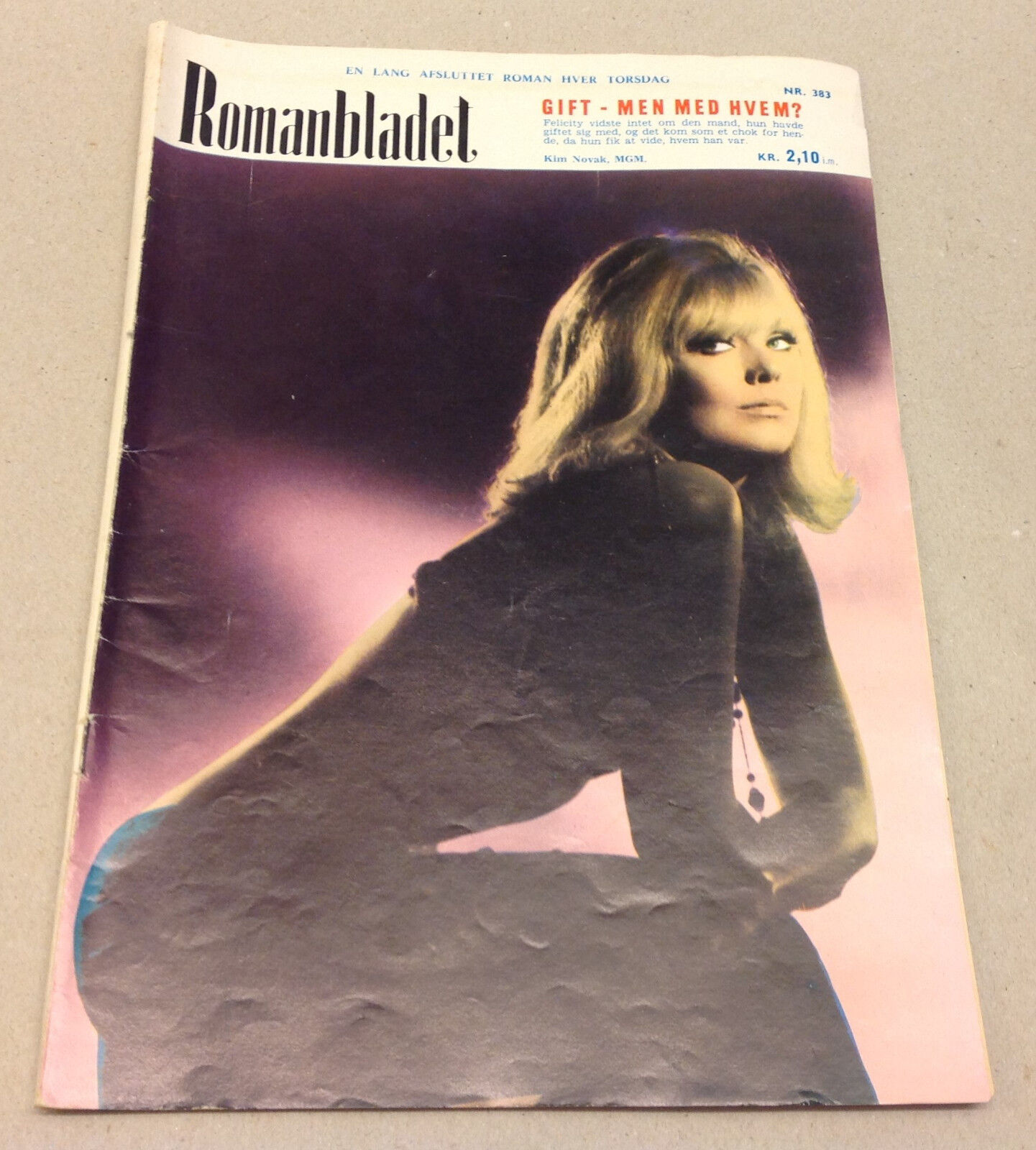 KIM NOVAK MGM ON FRONT COVER VINTAGE Danish Novelle Romanbladet Magazine 1971