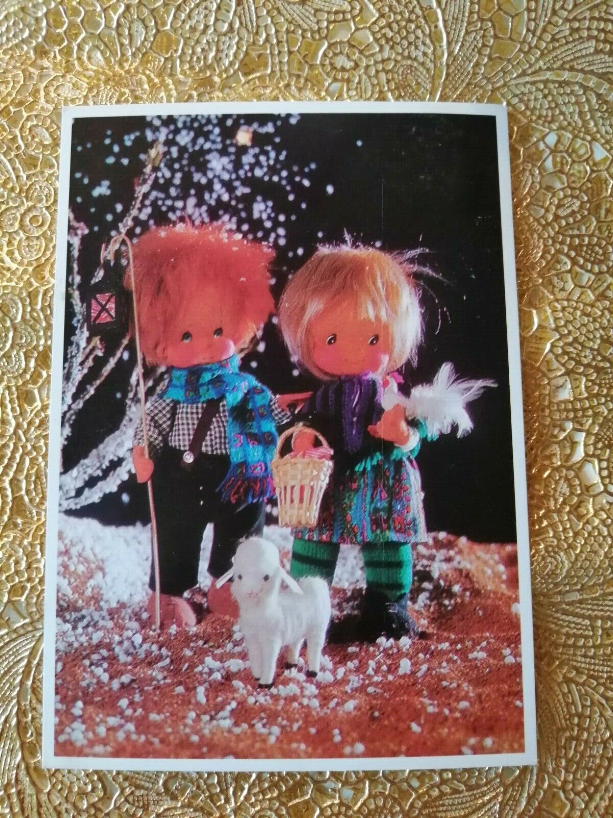 Vintage and collectible Danish Christmas cardPosted in 1974 ( No 1 t)