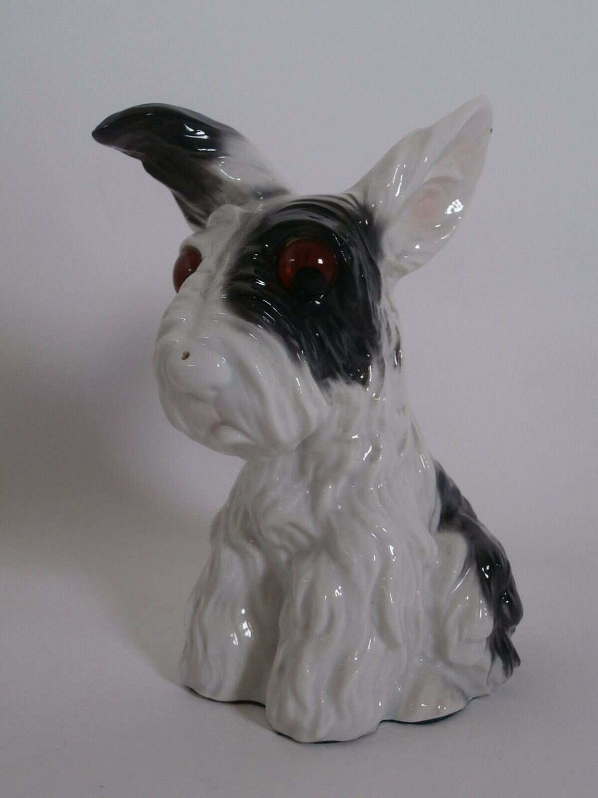 ~ Vintage MCM German Scottie Salt and Pepper Dog Perfume TV Lamp glass eyes