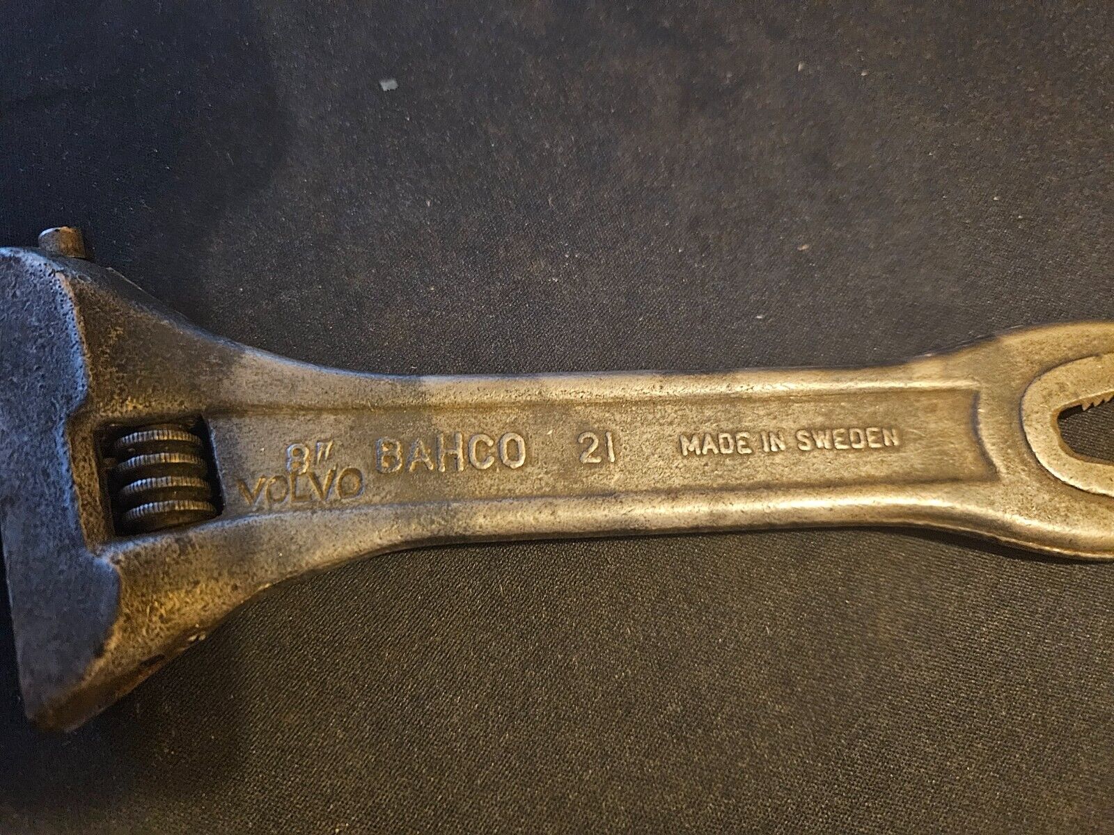 Nice Rare Antique 8" Bahco 21 Adjustable Wrench marked Volvo