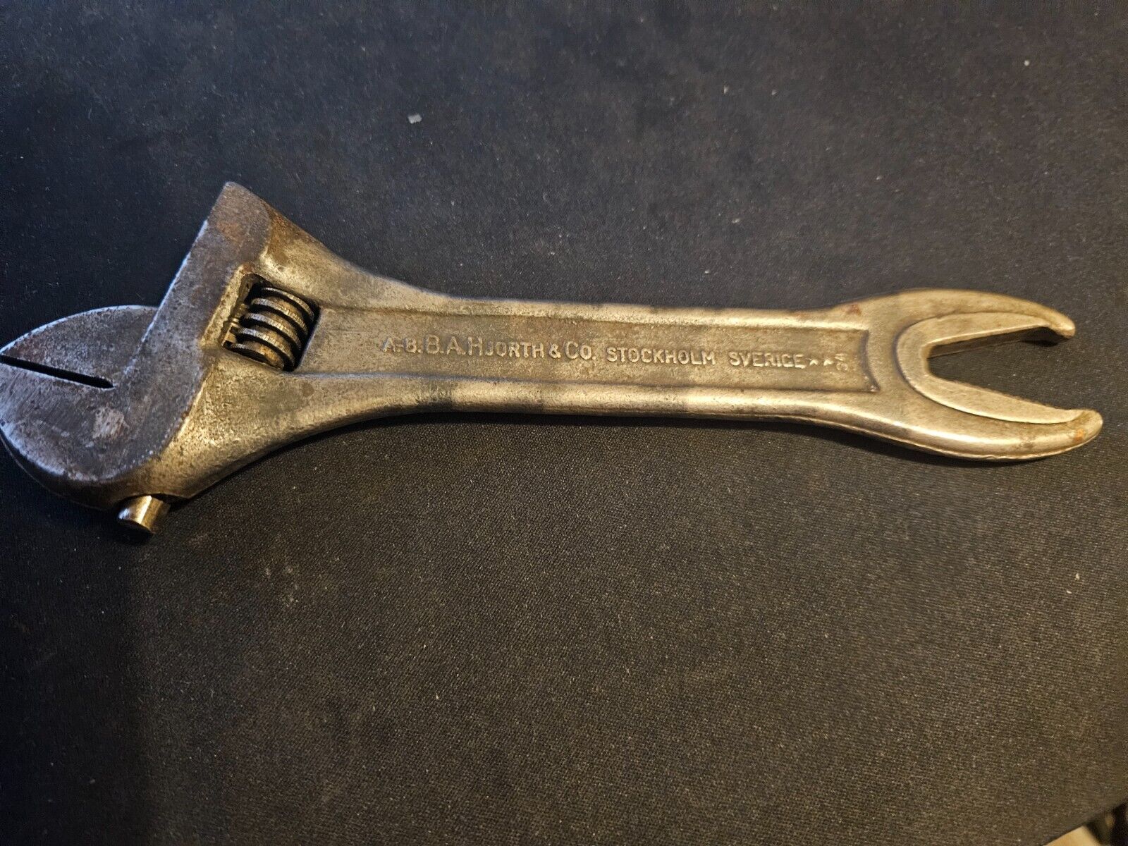 Nice Rare Antique 8" Bahco 21 Adjustable Wrench marked Volvo