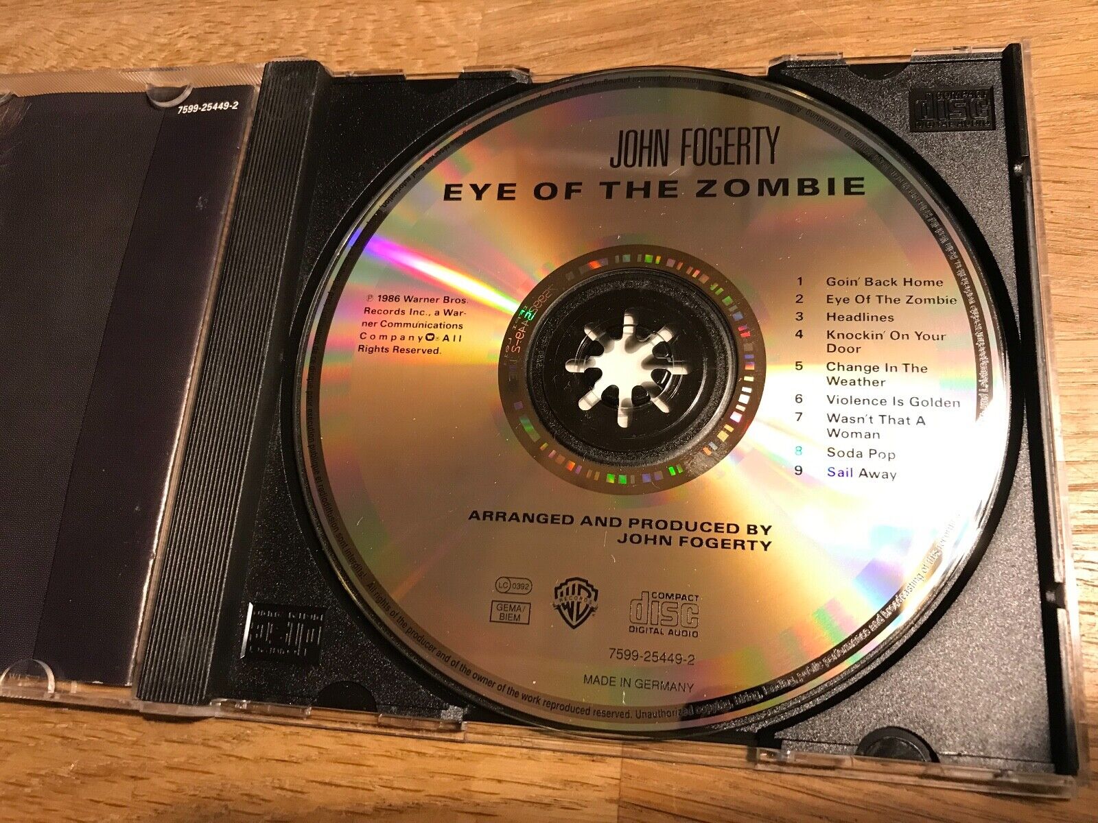 JOHN FOGERTY "EYE OF THE ZOMBIE" 1986 WARNER BROS RECORDS NEW CD ALBUM 1 PRESS