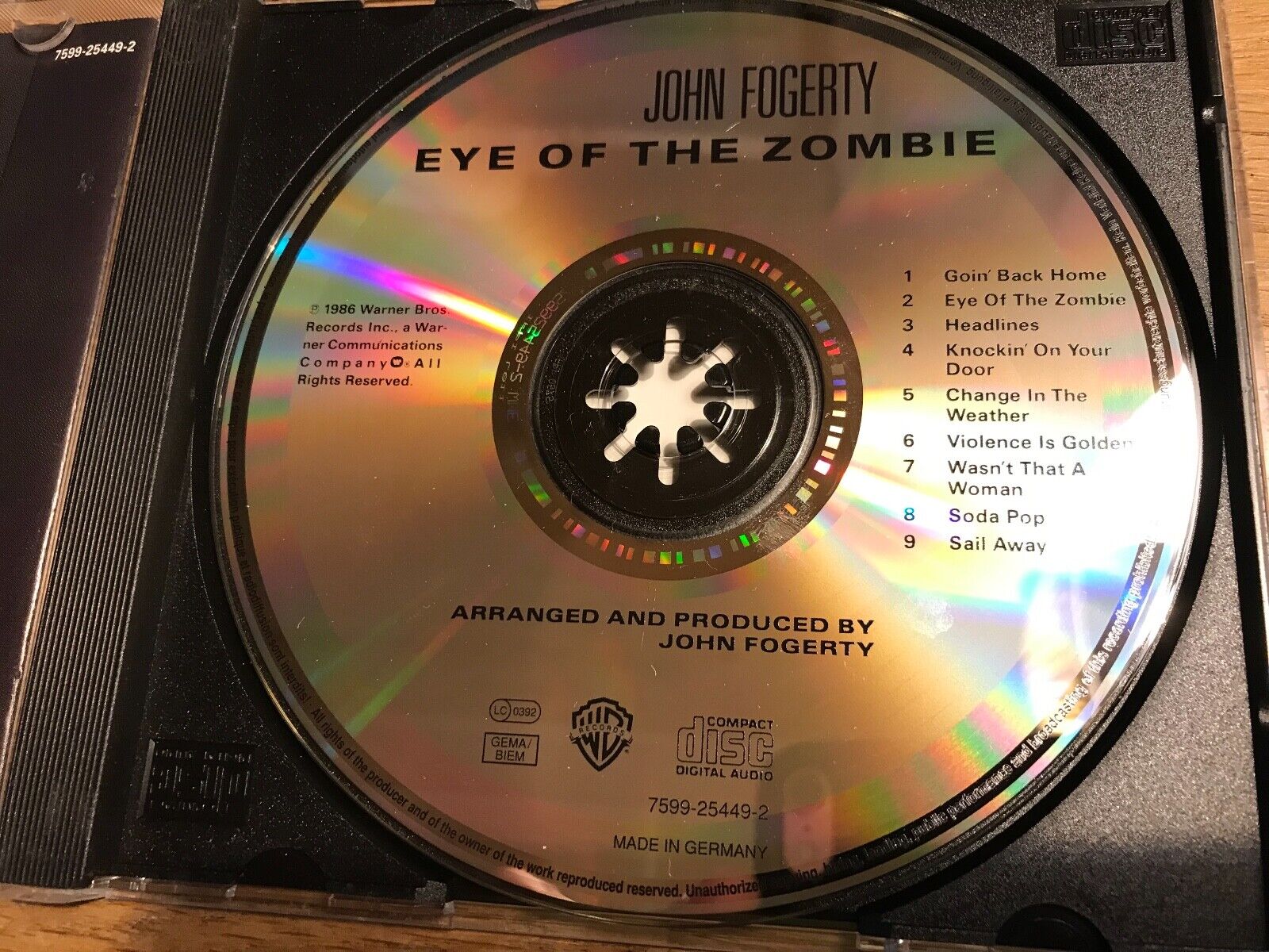 JOHN FOGERTY "EYE OF THE ZOMBIE" 1986 WARNER BROS RECORDS NEW CD ALBUM 1 PRESS