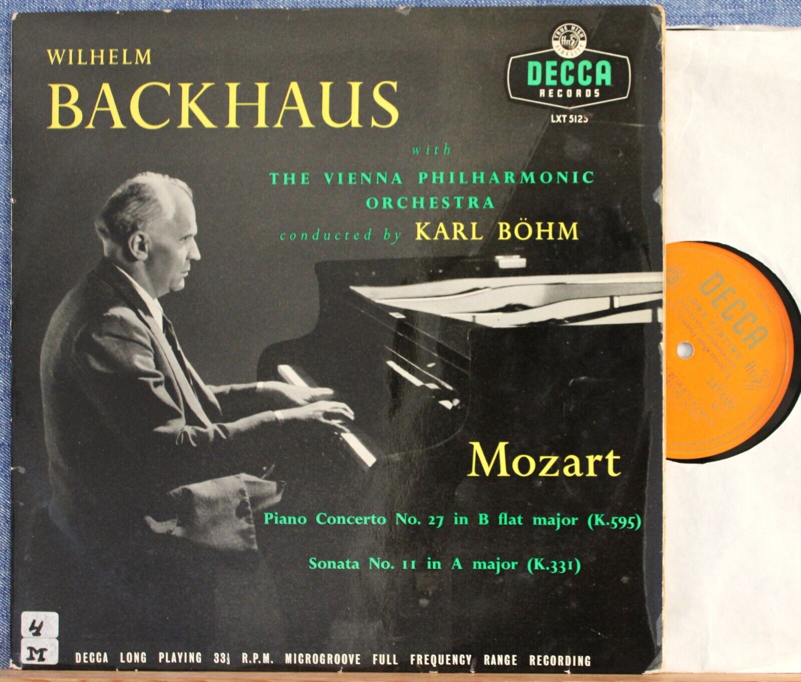 Backhaus; Böhm Mozart (Piano concerto 27; Sonata 11) Decca LXT 5123 NM(-)