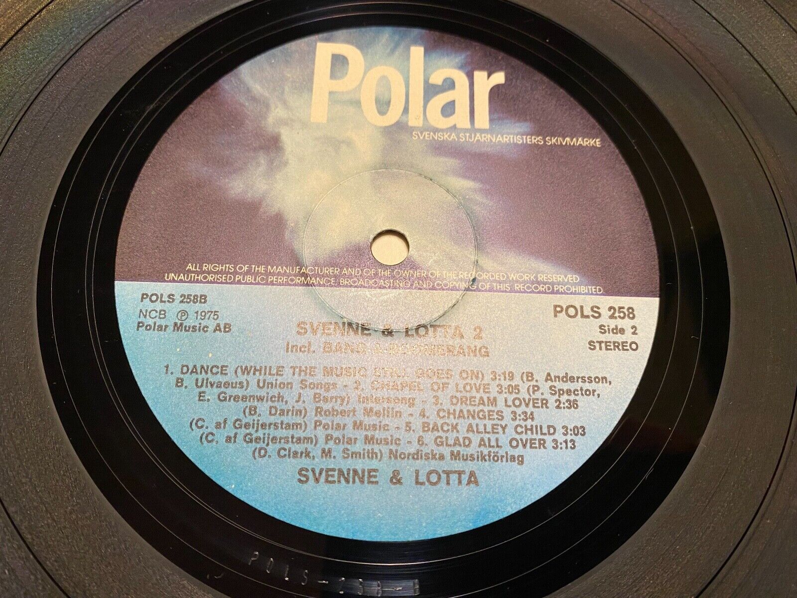 SVENNE  LOTTA "2" POLAR MUSIC AB 1975 12 TRACK LP SWEDISH PRESSING ABBA RELATED