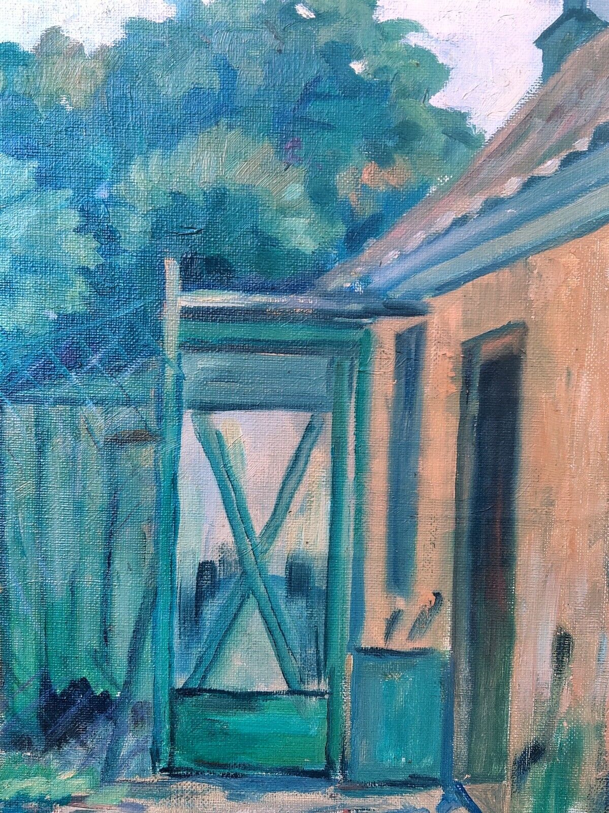 Wilfred Glud (1872-1946): CHICKEN COOP original oil painting