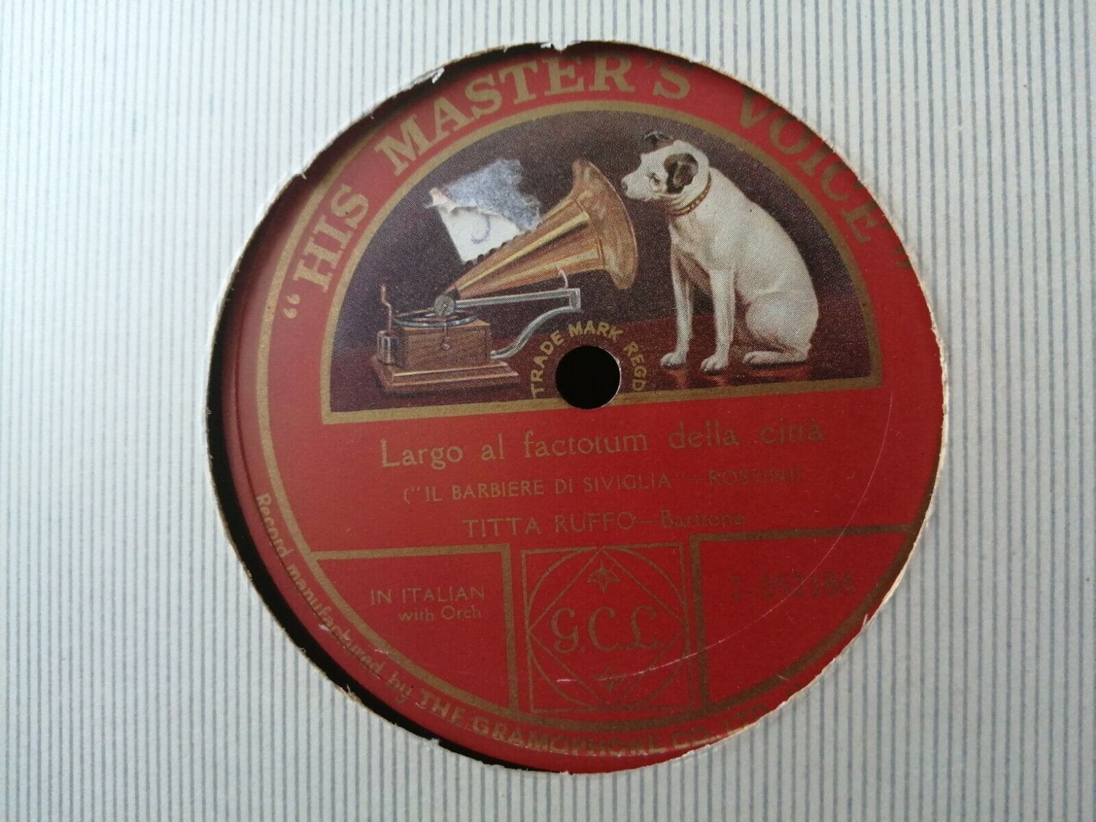 78 rpm shellacTITTA RUFFOLargo al factotum della cittàOne side only