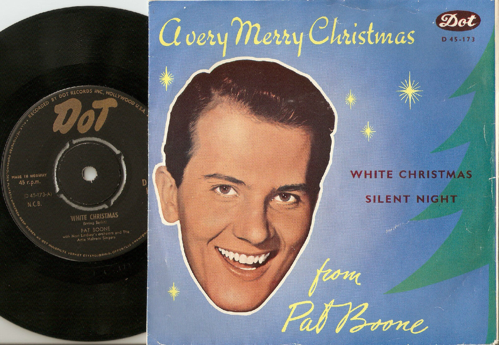 PAT BOONE WHITE CHRISTMAS NORWEGIAN 45+PS 1958