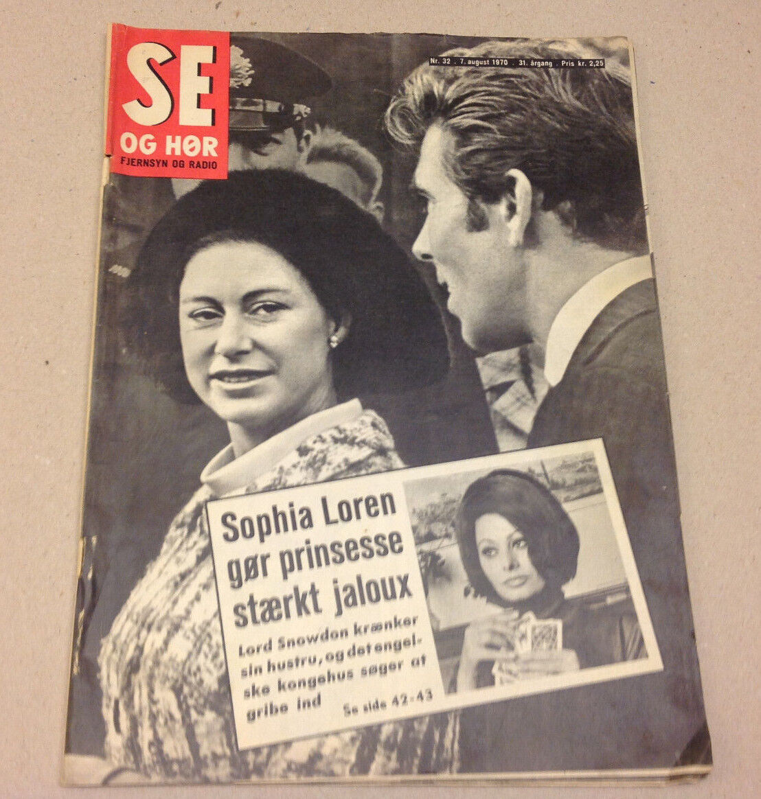 PRINCESS MARGARET LORD SNOWDON SOPHIA LOREN SCANDAL VINTAGE Danish Magazine 1970