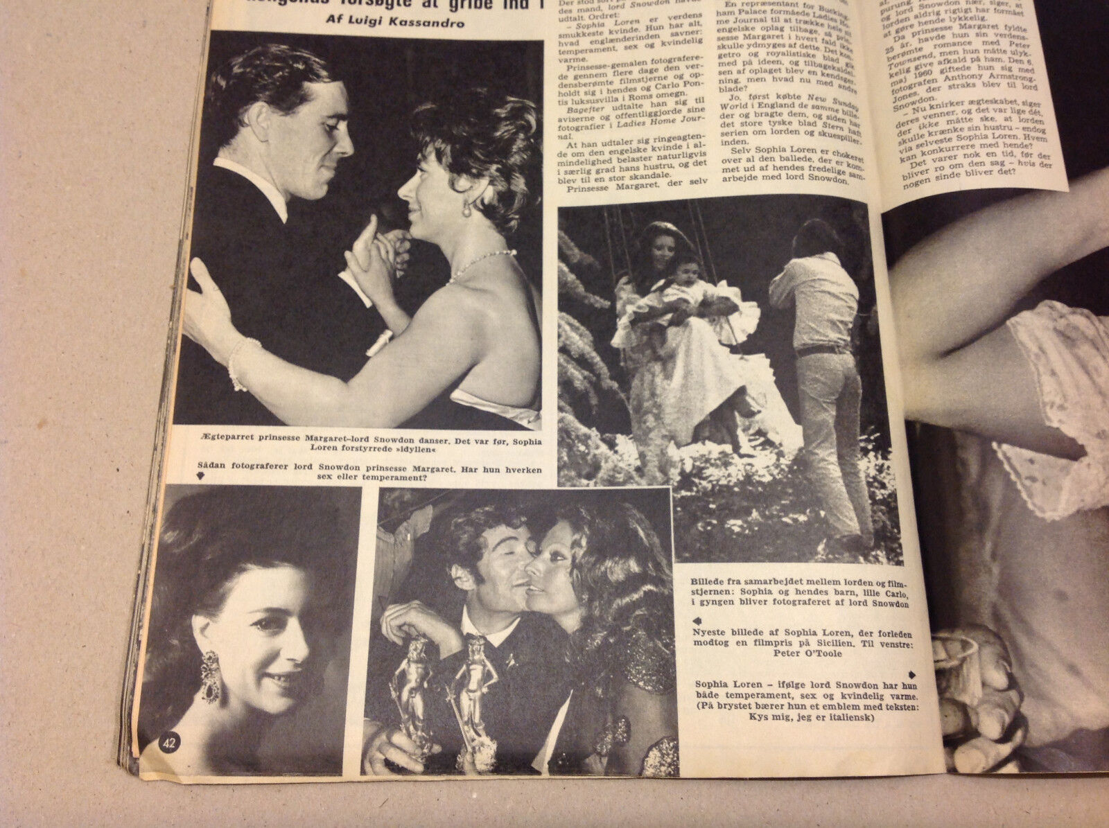 PRINCESS MARGARET LORD SNOWDON SOPHIA LOREN SCANDAL VINTAGE Danish Magazine 1970