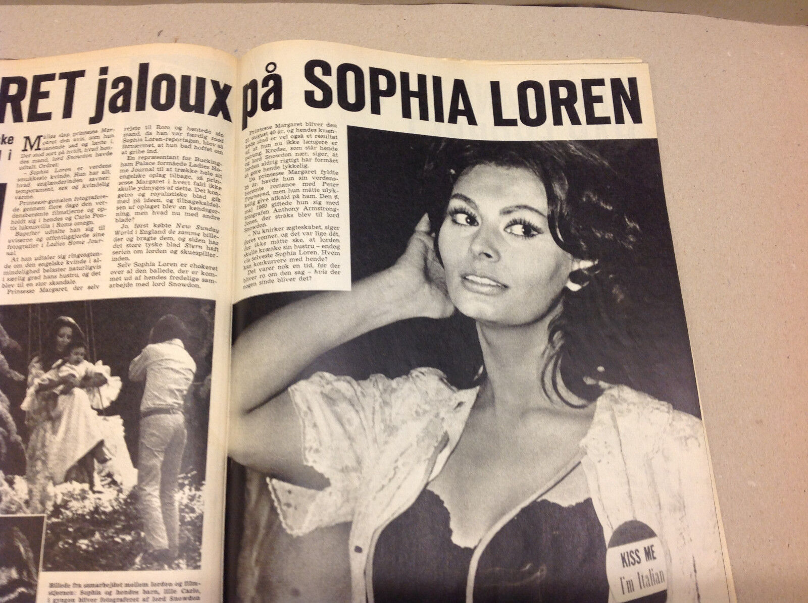 PRINCESS MARGARET LORD SNOWDON SOPHIA LOREN SCANDAL VINTAGE Danish Magazine 1970