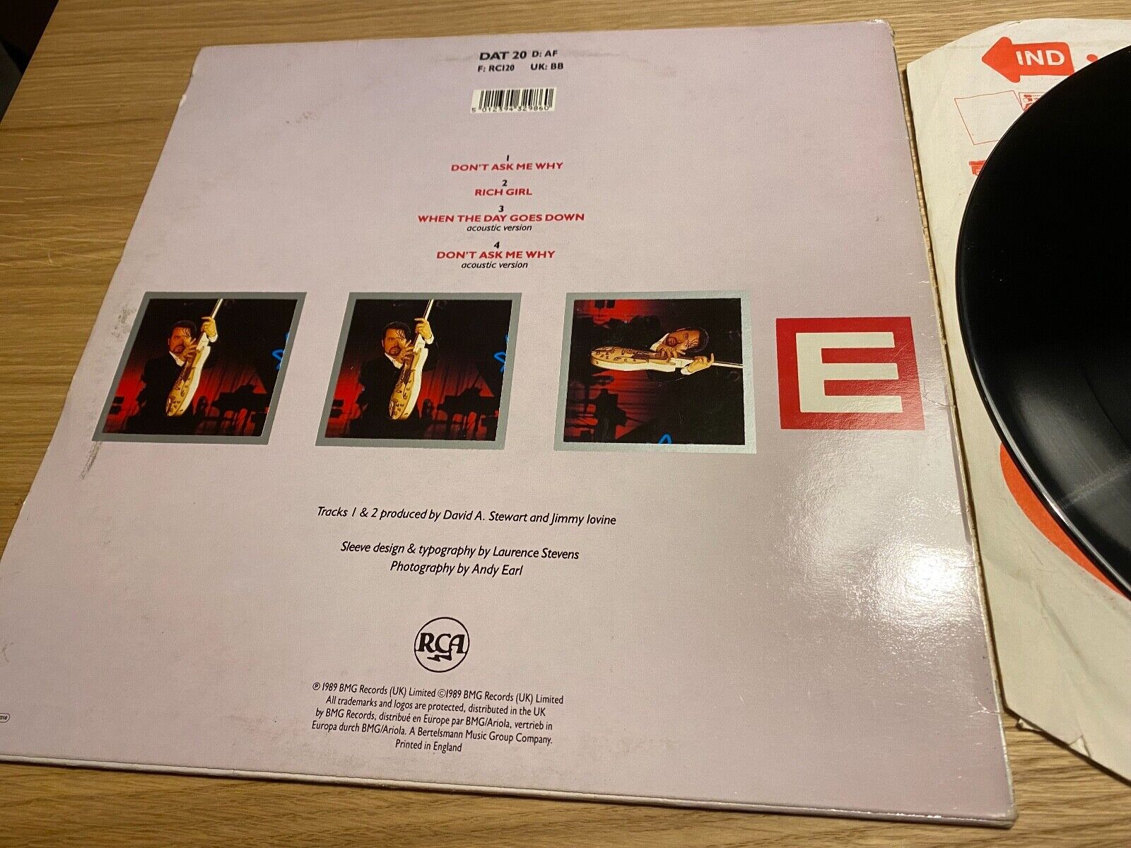 EURYTHMICS "DON´T ASK ME WHY / RICH GIRL" UK PRESSED 12" 1989 RCA RECORDS RARE