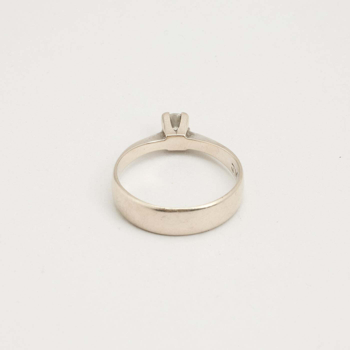 Ring with diamond (021 ct) in 14K White gold size 7¼ | Solid Gold