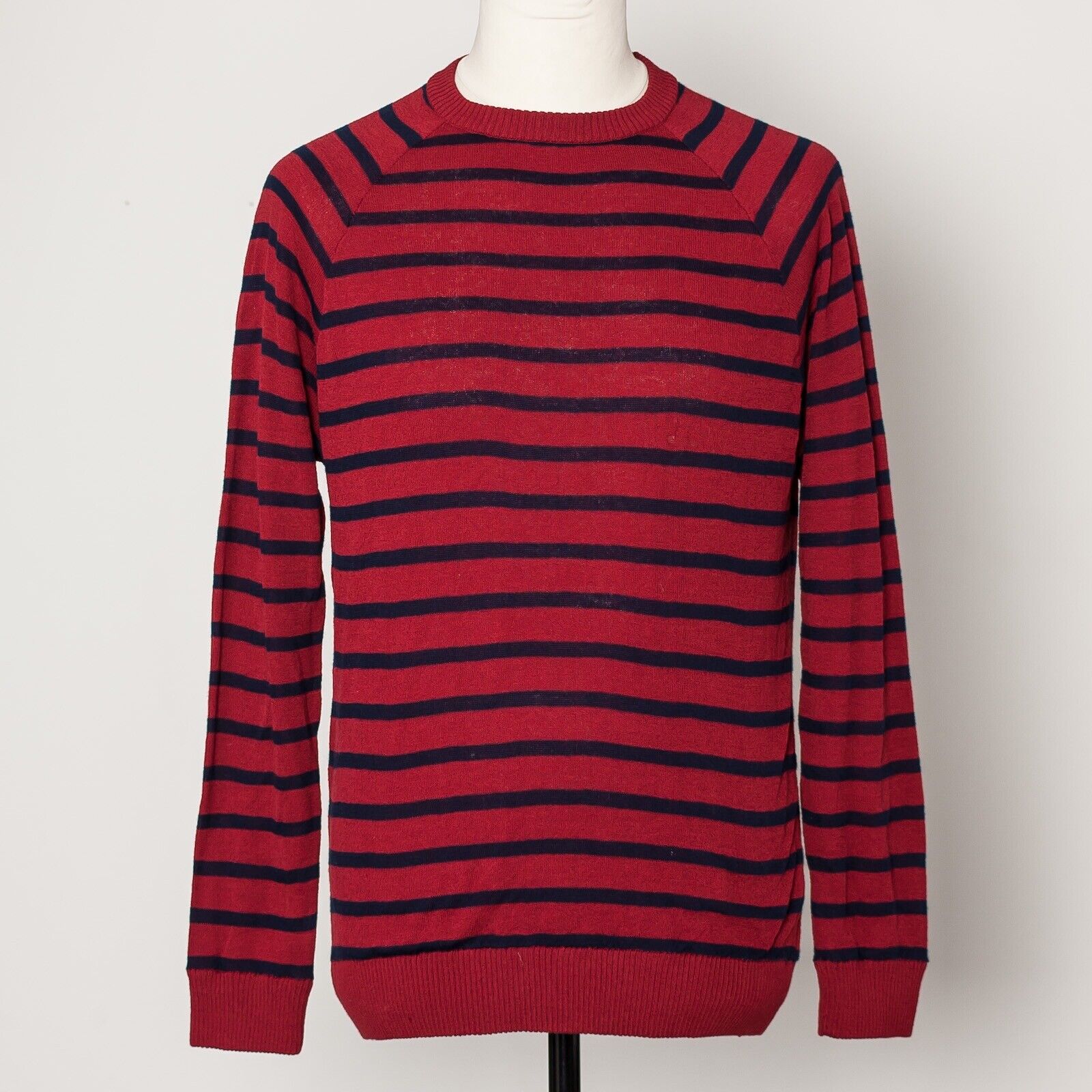 ZANONE Red Striped Crewneck Wool Sweater Slowear Italy Made Size 52