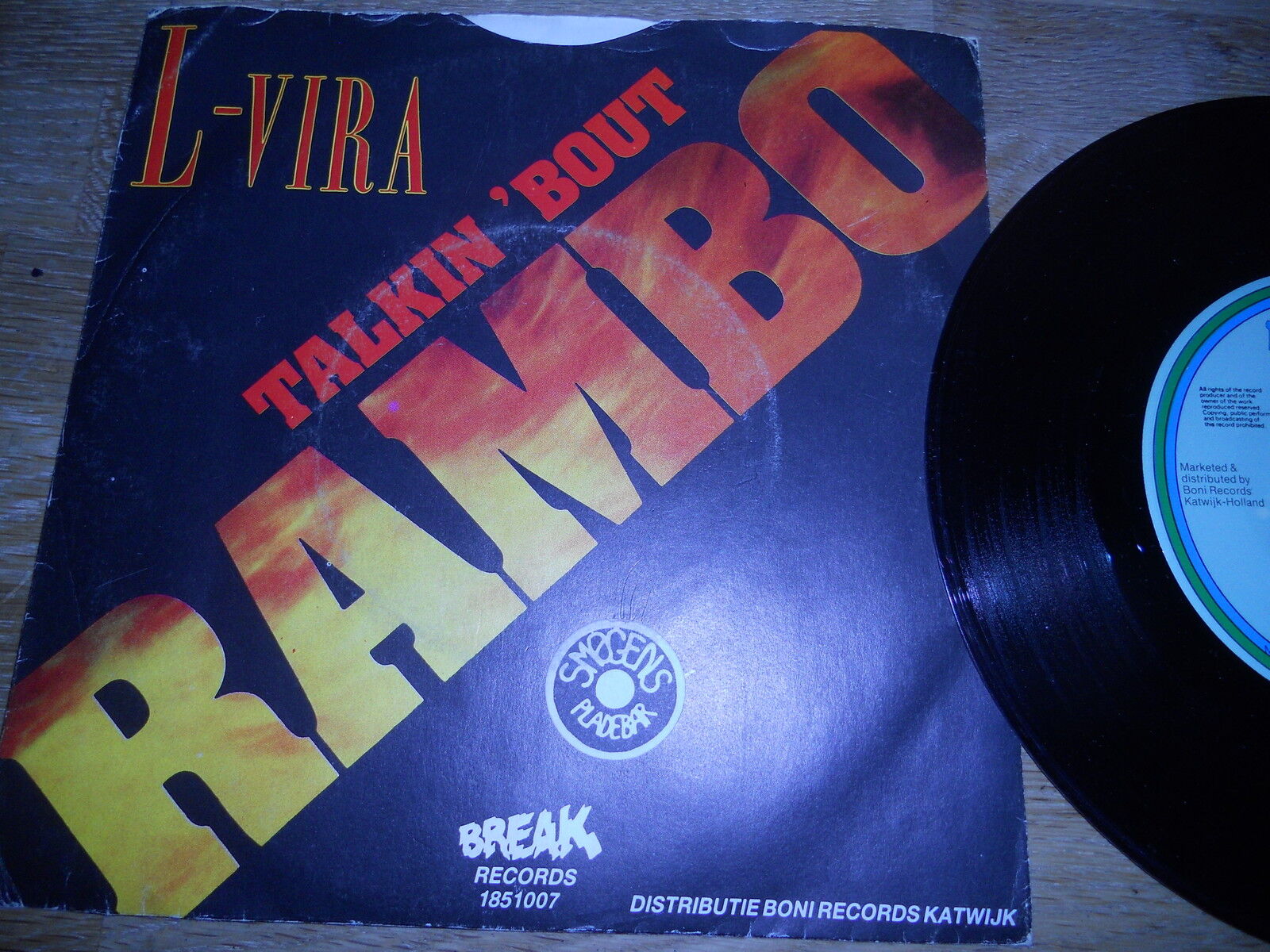 L-VIRA "TALKIN BOUT RAMBO" 1985 DUTCH 7" BREAK Records Used STEMRA DUTCH PRESSED