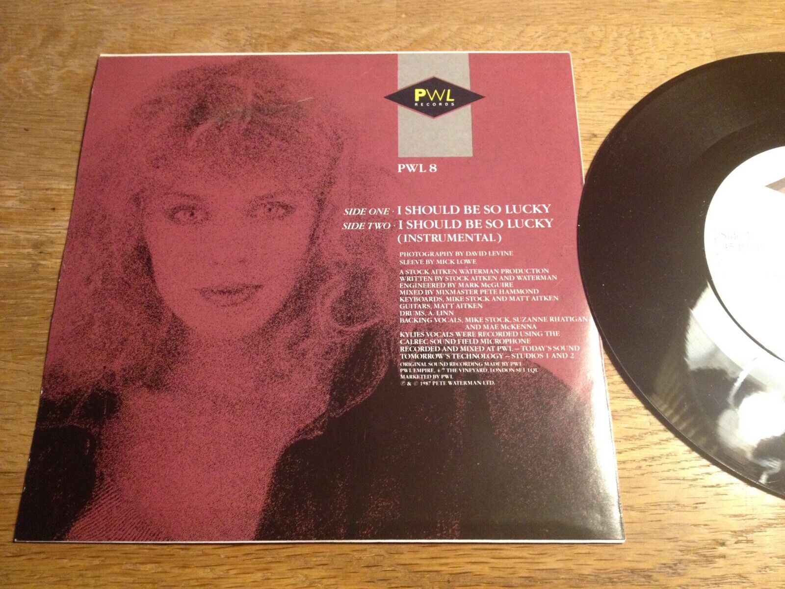 KYLIE MINOGUE "I SHOULD BE SO LUCKY" SWEDISH SINGLE NCB PWL RECORD 1987 BIEM/NCB