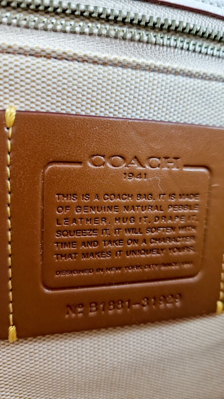 Coach 1941 Page Chalk White Border Rivets Tea Rose Shoulder Bag 31929 Leather