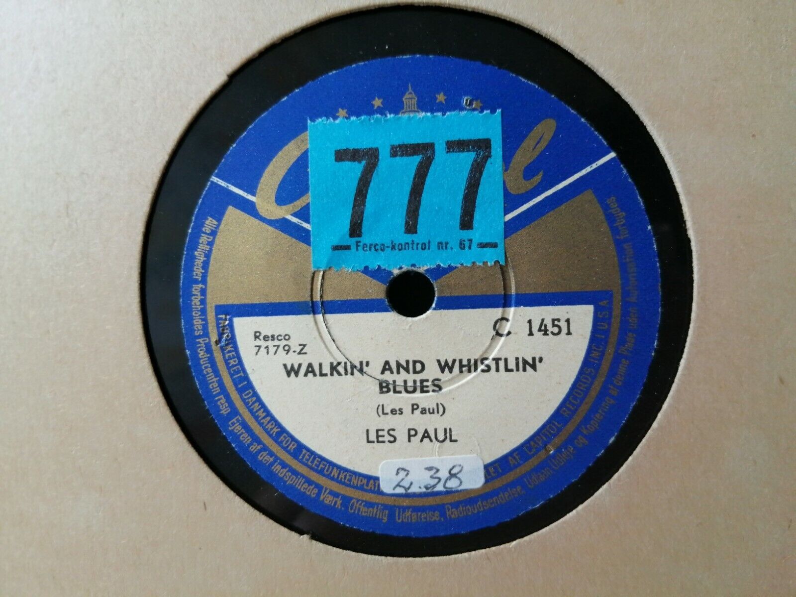 78 rpmLES PAUL AND MARY FORDHow High The Moon/Walkin' And Whistlin' Blue