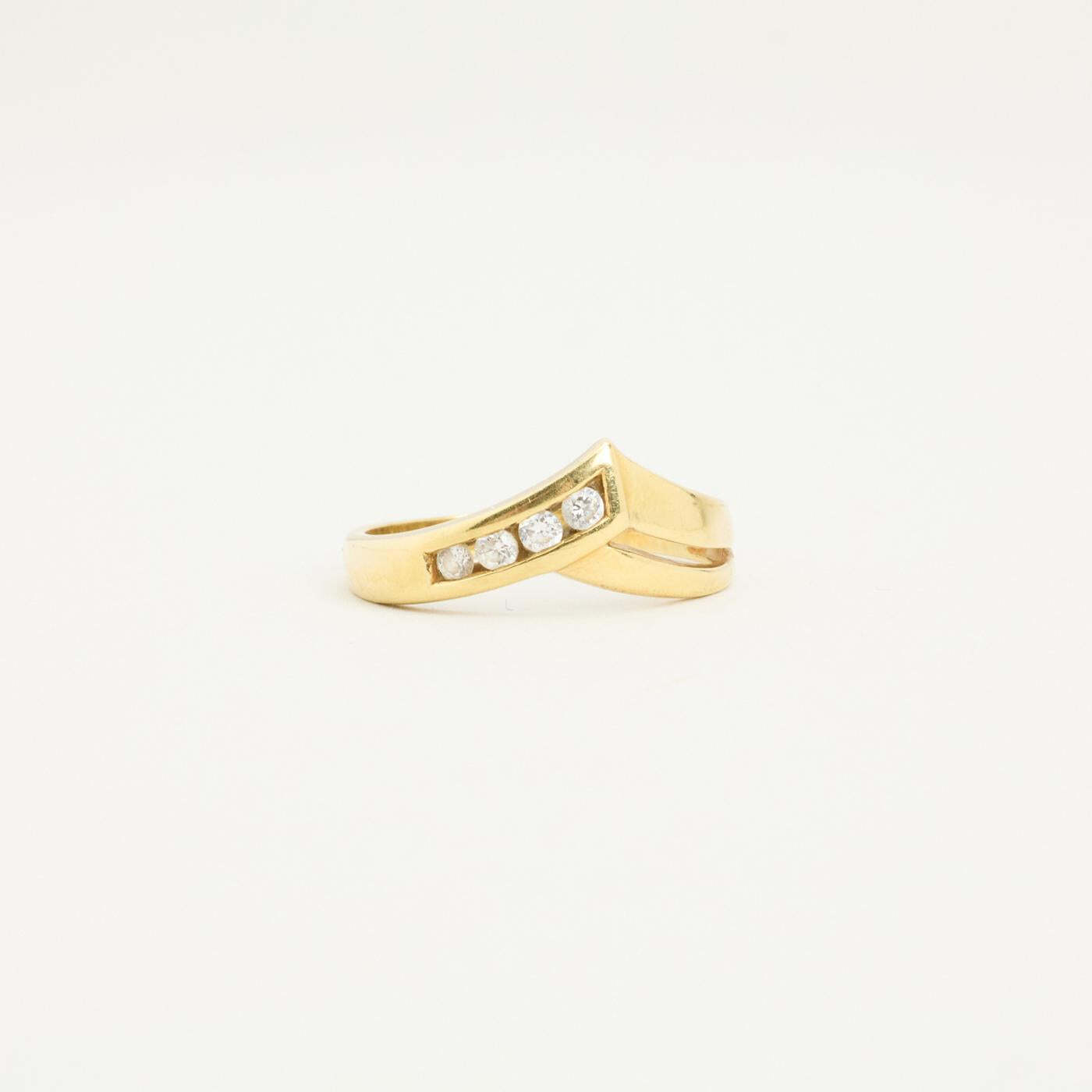 Ring with and zircon in 14K Gold size 6½ | Real Genuine Gold