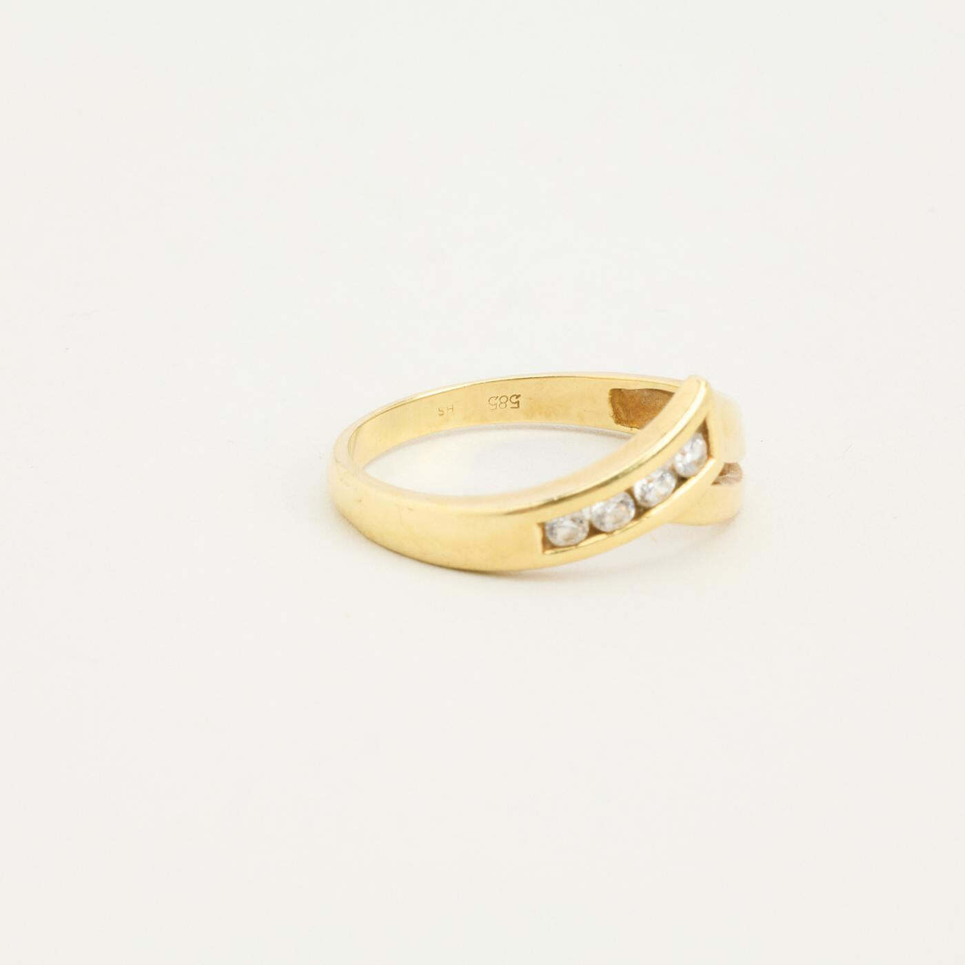 Ring with and zircon in 14K Gold size 6½ | Real Genuine Gold