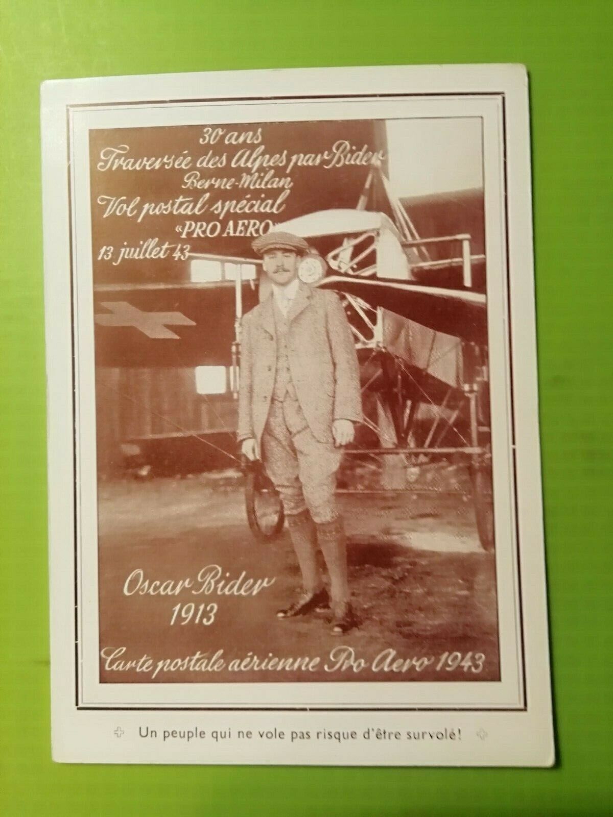 Aviation PostcardPro Aero 1943 Oscar Bider 1913