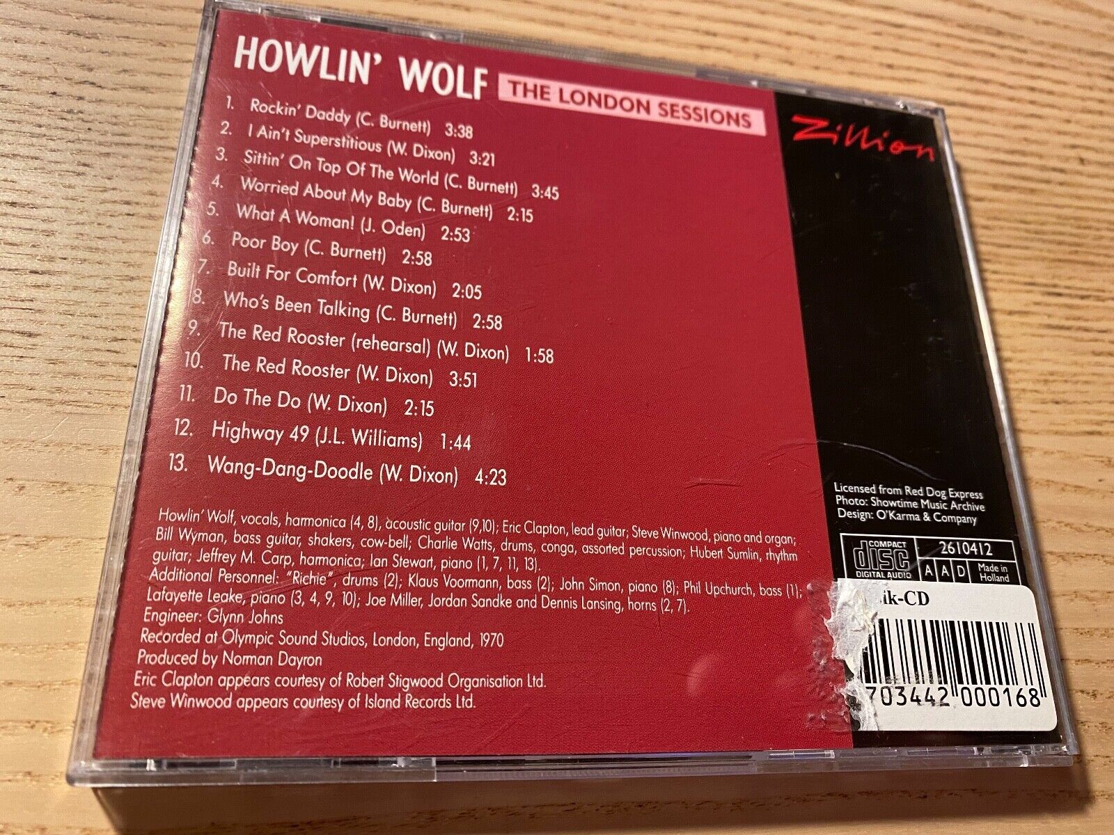 HOWLIN´ WOLF "THE LONDON SESSIONS" 13 TRACK AAD 1991 CHARLIE WATTS ERIC CLAPTON*