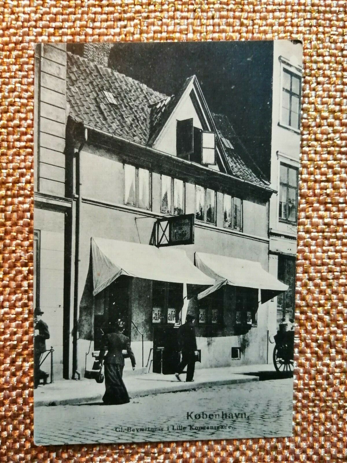 Vintage postcardDenmarkCopenhagenOld café in Lille Kongensgade1900-1910