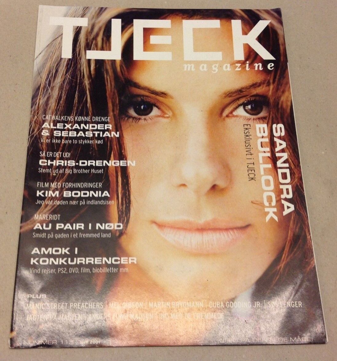 Sandra Bullock on Front Cover and Photos Interview Danish "Tjeck" Magazine 2001