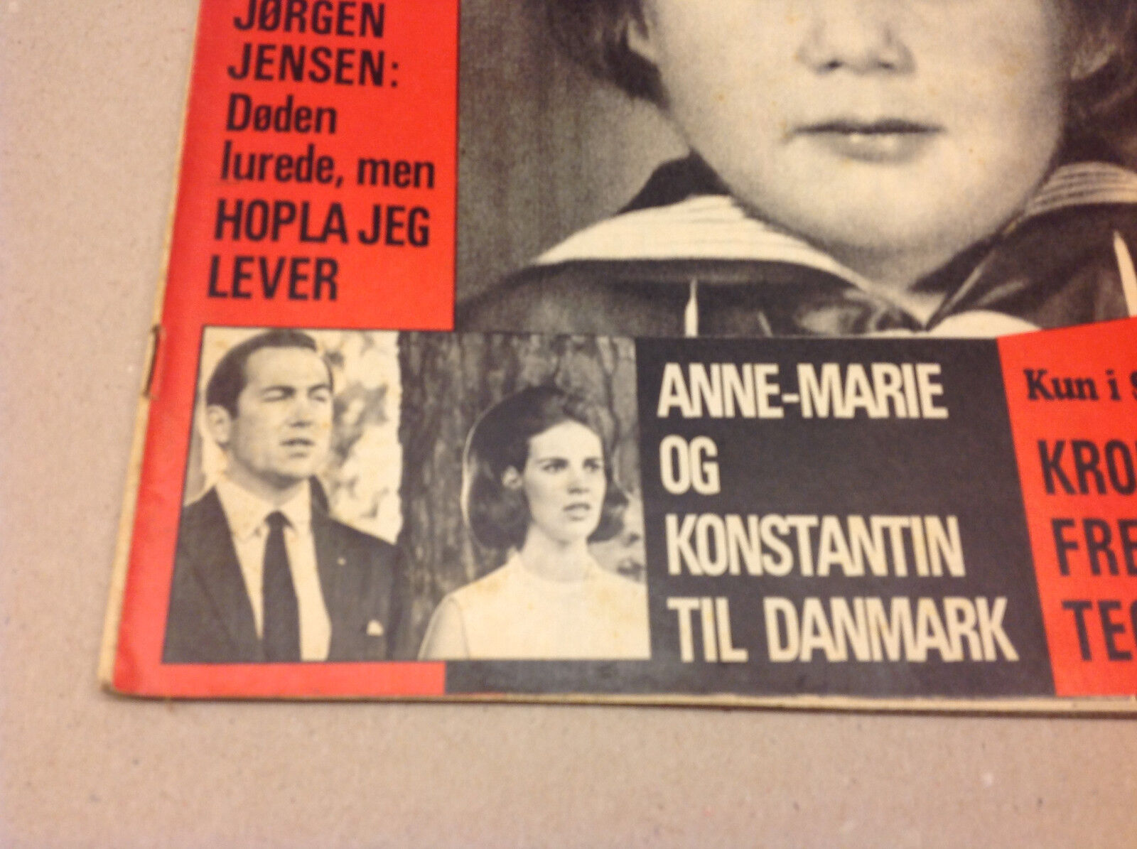 QUEEN ANNE-MARE AND KING CONSTANTINE GREECE +STERLING CRASH Danish Magazine 1972