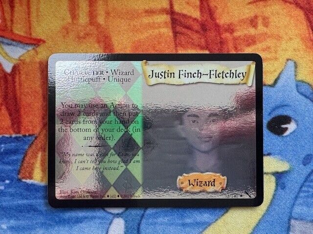 Harry Potter Justin Finch-Fletchley TCG Chamber Of Secrets COS WOTC Foil Holo