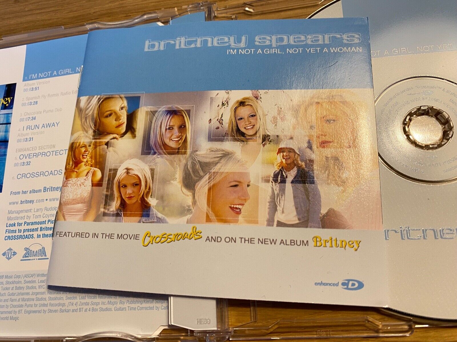 BRITNEY SPEARS "I´M NOT A GIRL NOT YET A WOMAN/I RUN AWAY" CD SINGLE ENHANCED**