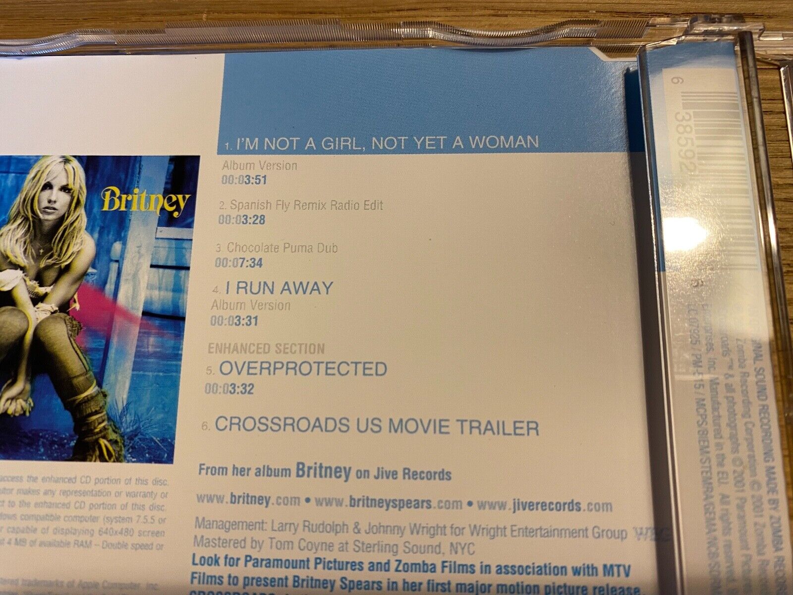 BRITNEY SPEARS "I´M NOT A GIRL NOT YET A WOMAN/I RUN AWAY" CD SINGLE ENHANCED**